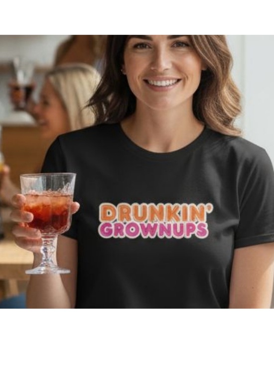 Tops - NEW 2XL DRUNKIN' GROWNUPS Black Tee Shirt